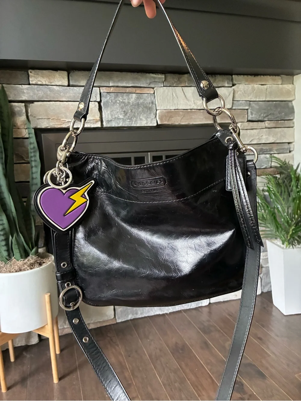 Coach Zoe Crinkle Patent Leather Convertible Hobo Bag, 15478, Y2K